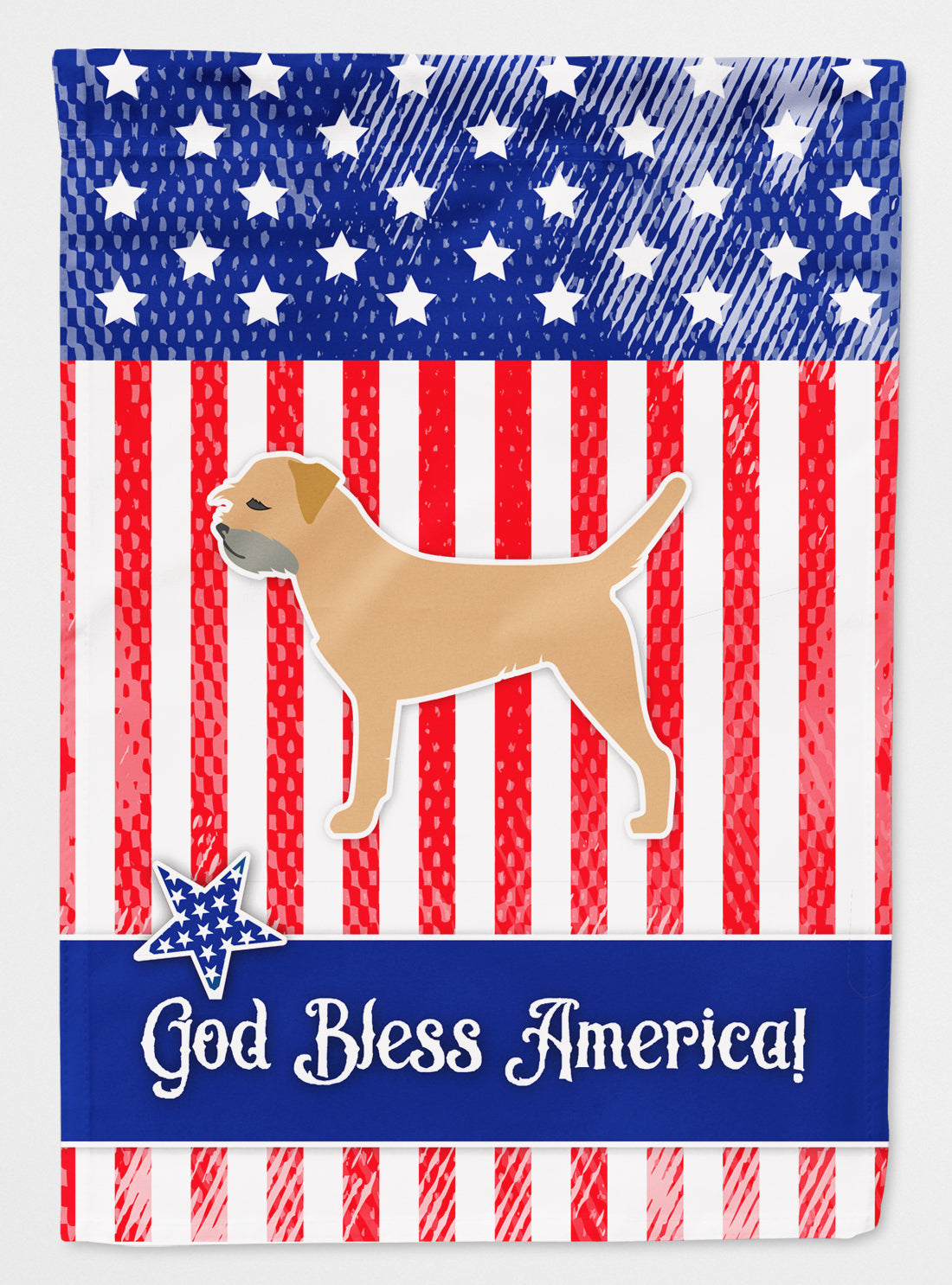 USA Patriotic Border Terrier Flag Canvas House Size BB3289CHF