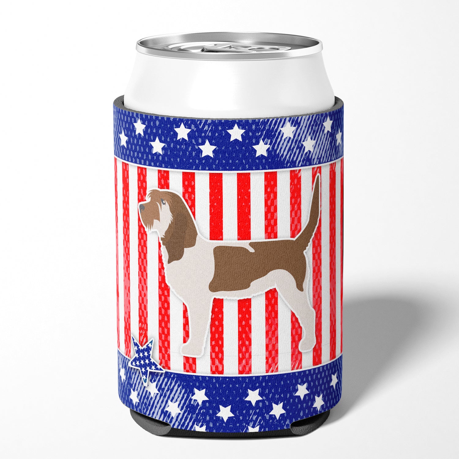 USA Patriotic Grand Basset Griffon Vendeen Can or Bottle Hugger BB3290CC