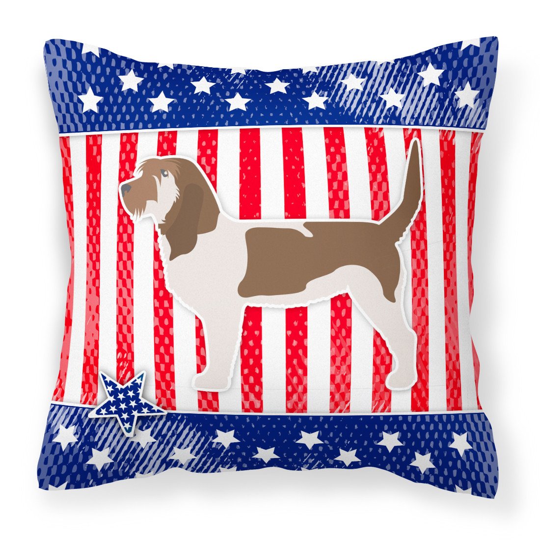 USA Patriotic Grand Basset Griffon Vendeen Fabric Decorative Pillow BB3290PW1818 by Caroline's Treasures