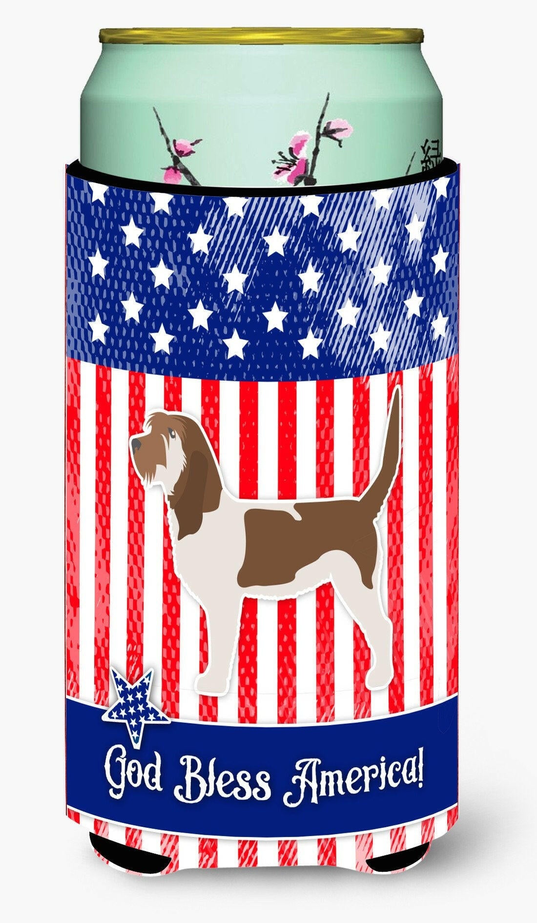 USA Patriotic Grand Basset Griffon Vendeen Tall Boy Beverage Insulator Hugger BB3290TBC by Caroline's Treasures