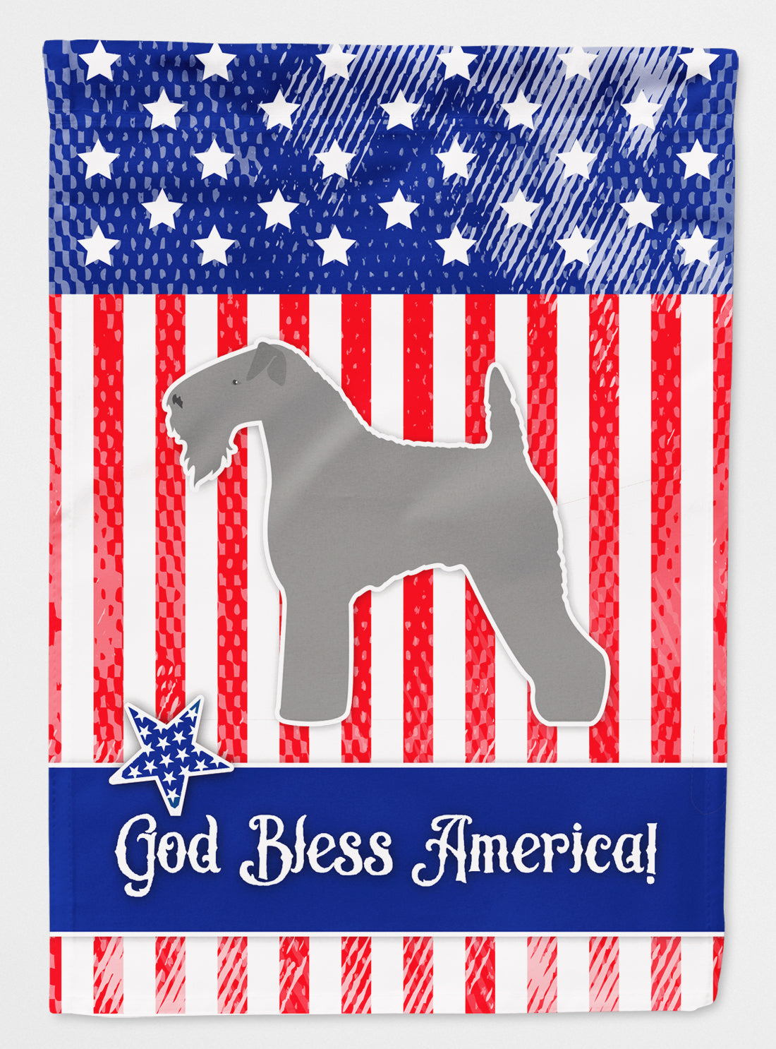 USA Patriotic Kerry Blue Terrier Flag Canvas House Size BB3292CHF  the-store.com.