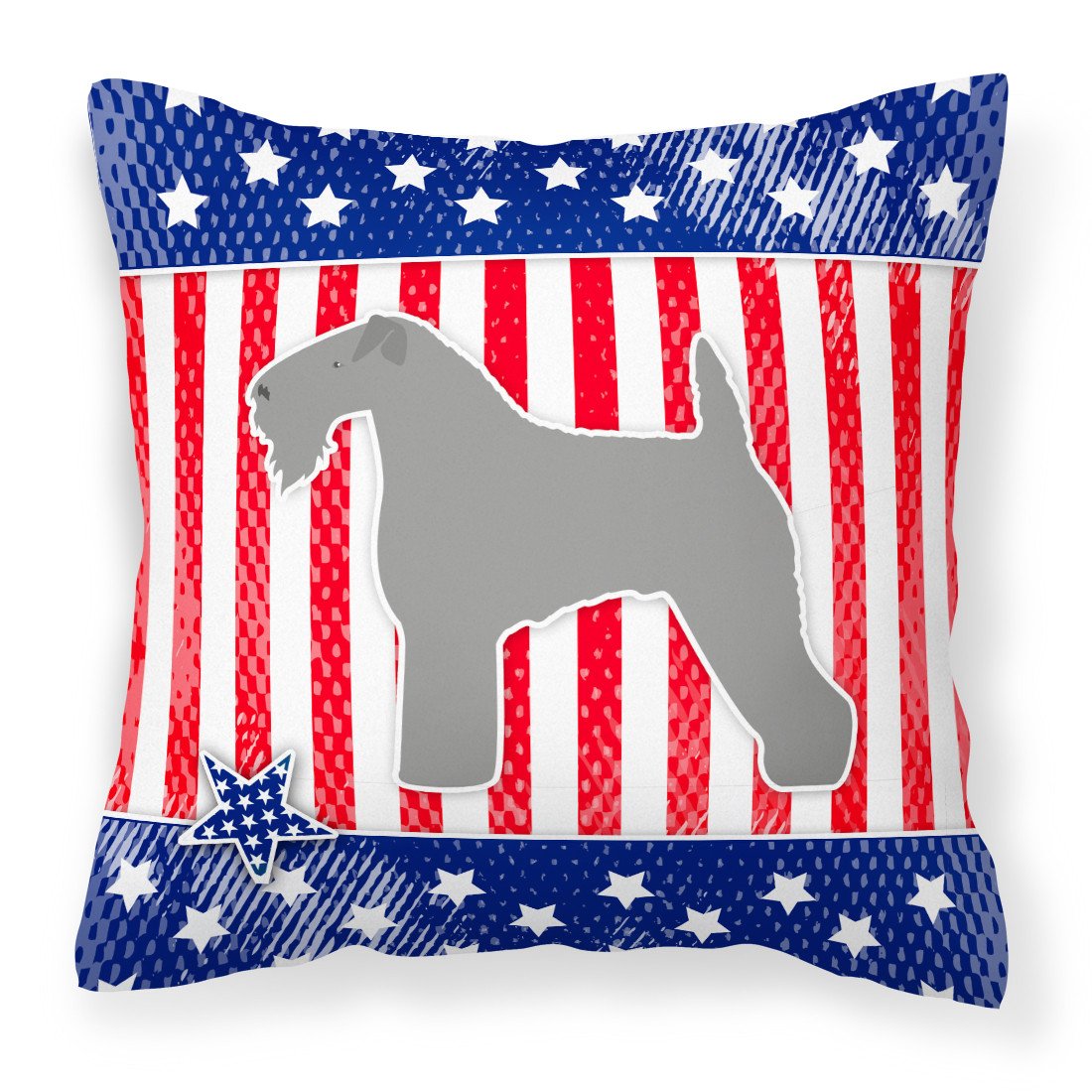 USA Patriotic Kerry Blue Terrier Fabric Decorative Pillow BB3292PW1818 by Caroline's Treasures