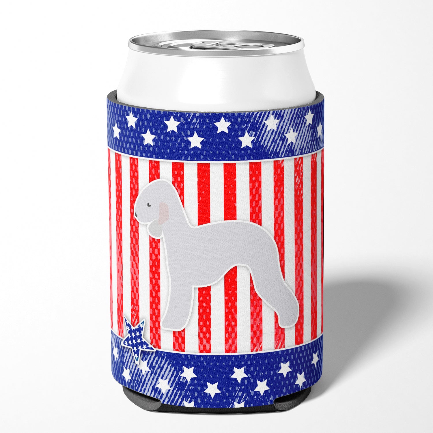 USA Patriotic Bedlington Terrier Can or Bottle Hugger BB3294CC  the-store.com.