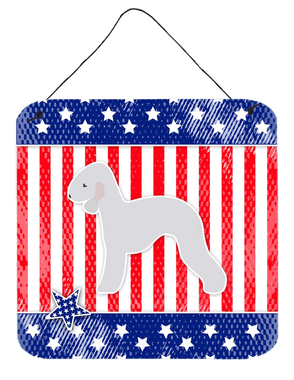 USA Patriotic Bedlington Terrier Wall or Door Hanging Prints BB3294DS66 by Caroline's Treasures