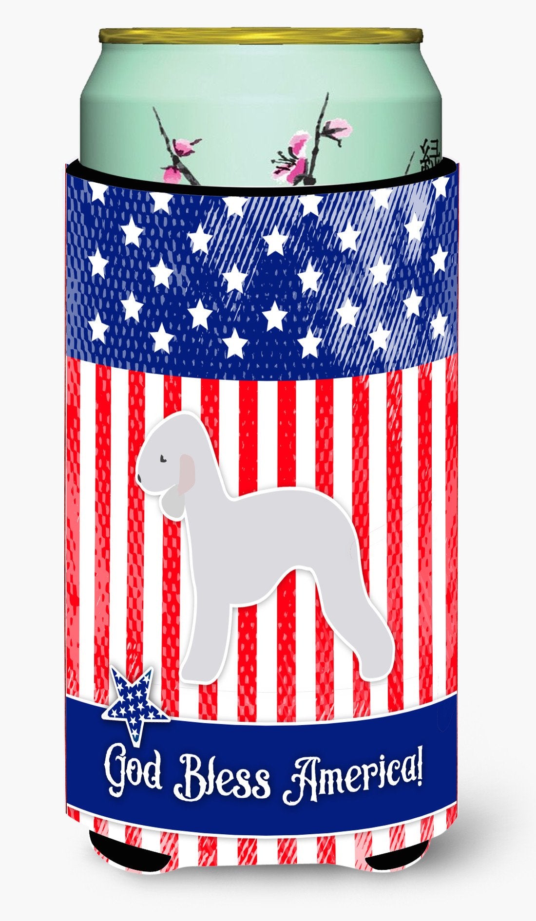 USA Patriotic Bedlington Terrier Tall Boy Beverage Insulator Hugger BB3294TBC by Caroline's Treasures