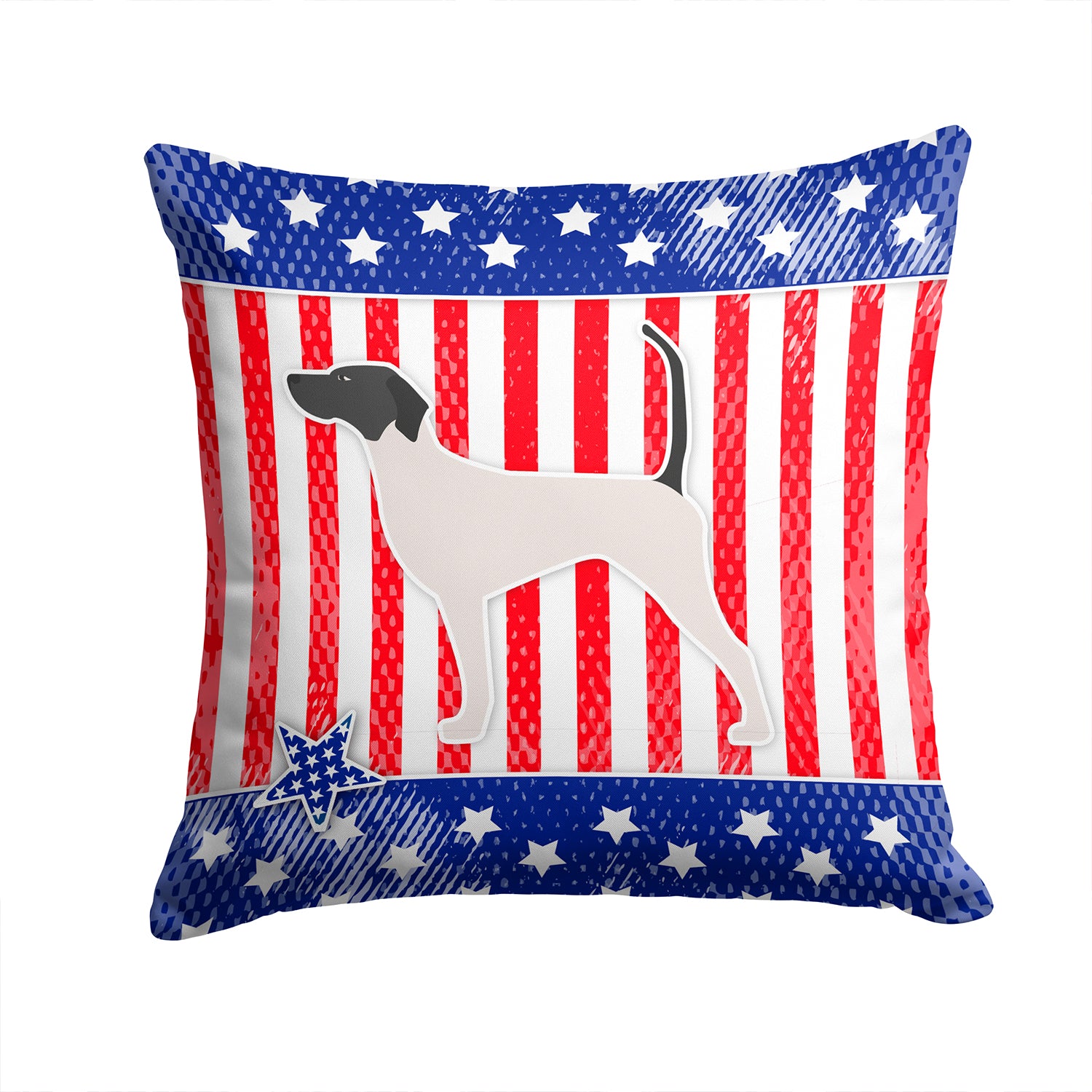USA Patriotic English Pointer Fabric Decorative Pillow BB3295PW1414 - the-store.com