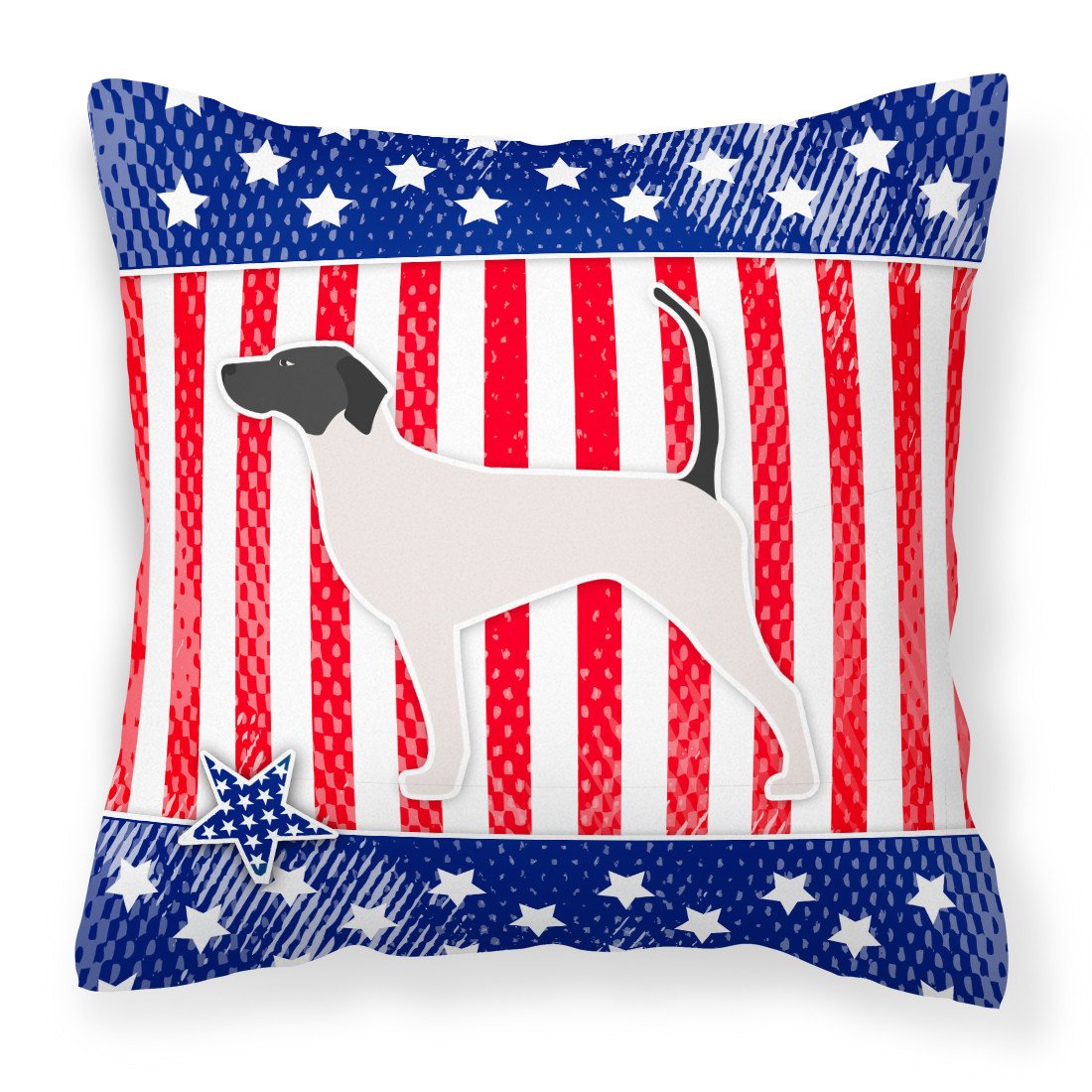 USA Patriotic English Pointer Fabric Decorative Pillow BB3295PW1818 by Caroline's Treasures