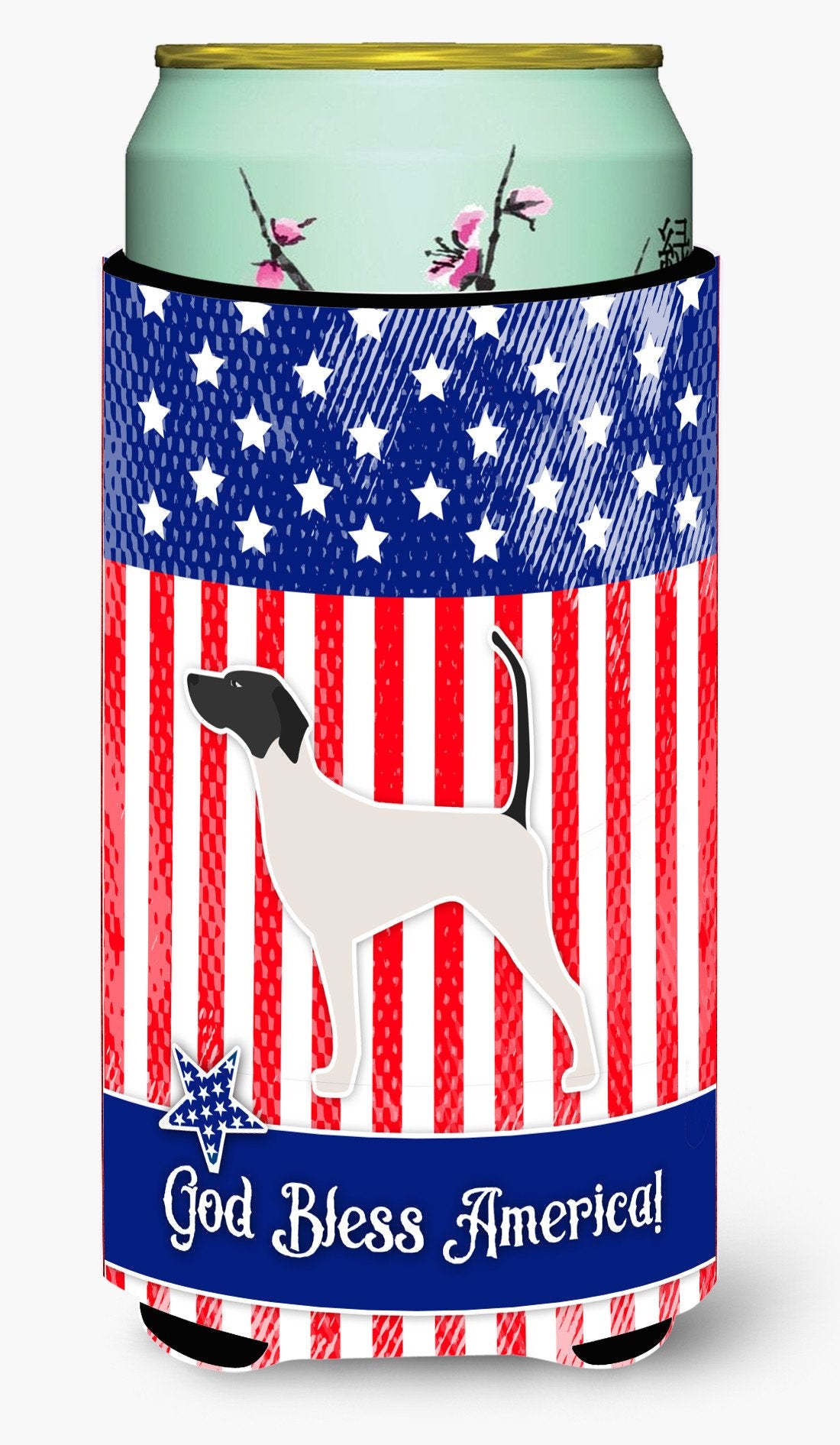 USA Patriotic English Pointer Tall Boy Beverage Insulator Hugger BB3295TBC by Caroline's Treasures