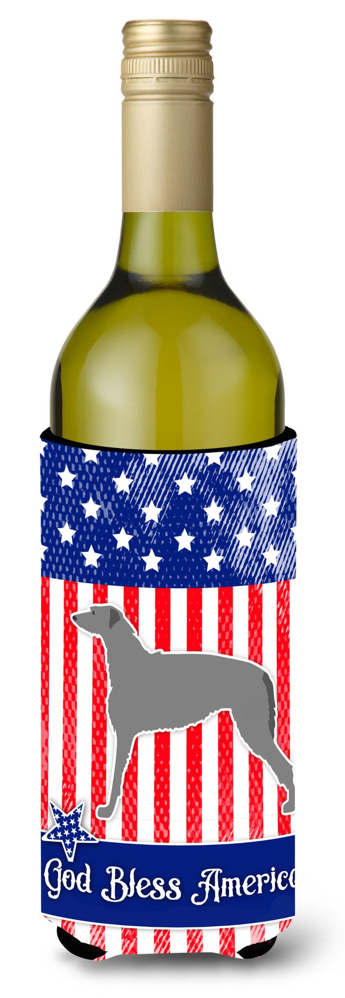 USA Patriotic Scottish Deerhound Wine Bottle Beverge Insulator Hugger BB3296LITERK by Caroline's Treasures
