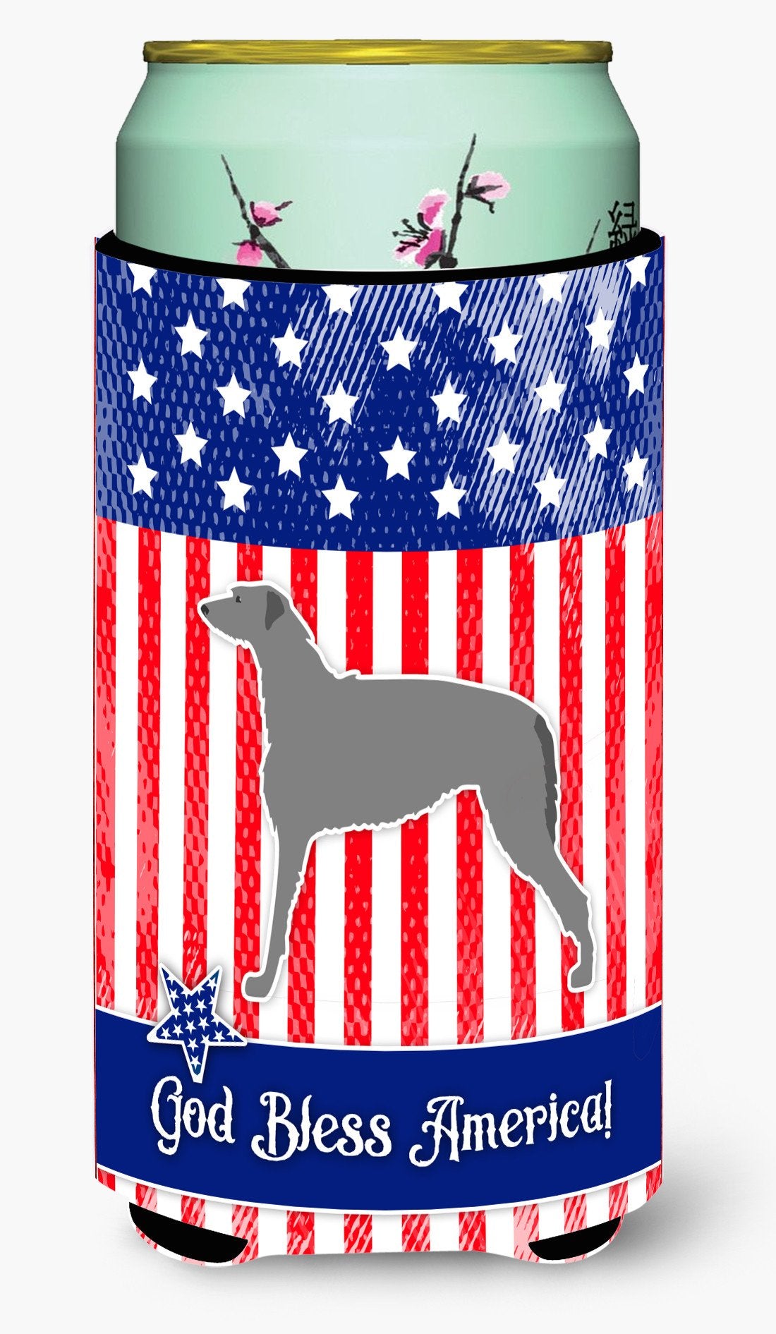 USA Patriotic Scottish Deerhound Tall Boy Beverage Insulator Hugger BB3296TBC by Caroline's Treasures