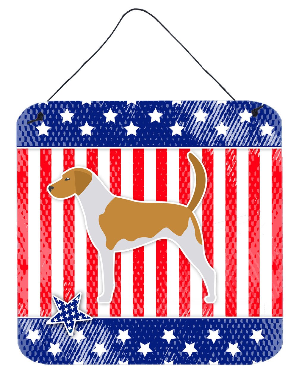 USA Patriotic American Foxhound Wall or Door Hanging Prints BB3298DS66 by Caroline's Treasures