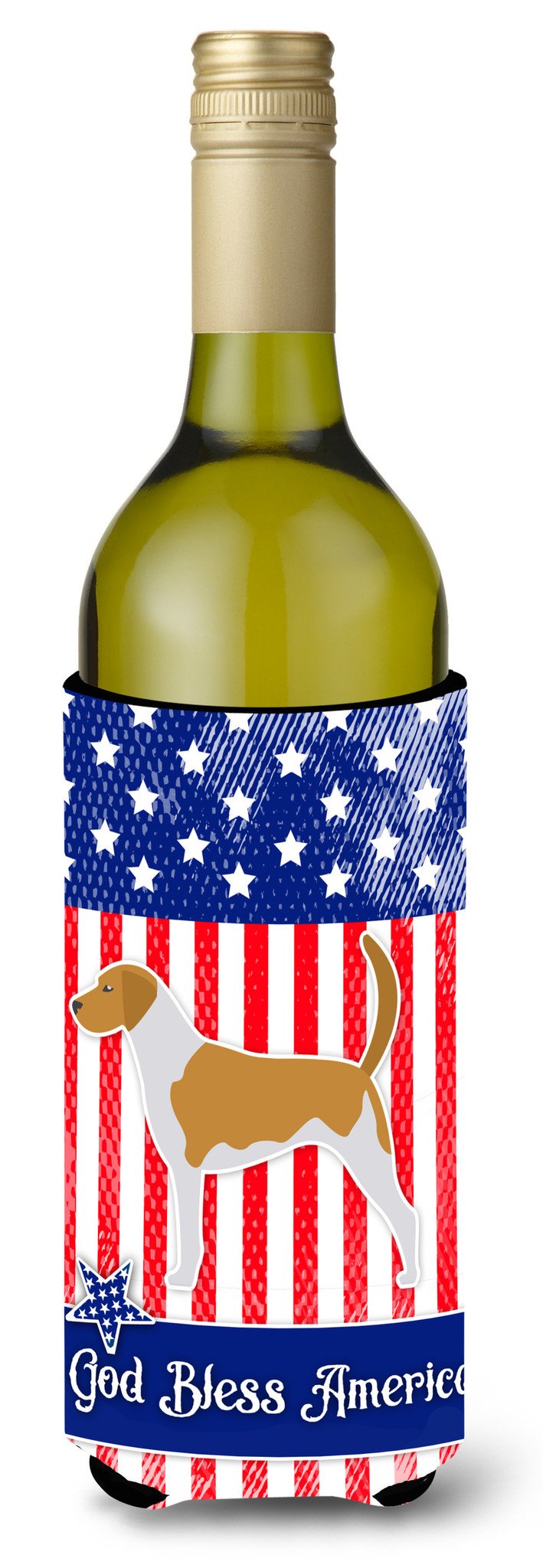USA Patriotic American Foxhound Wine Bottle Beverge Insulator Hugger BB3298LITERK by Caroline's Treasures