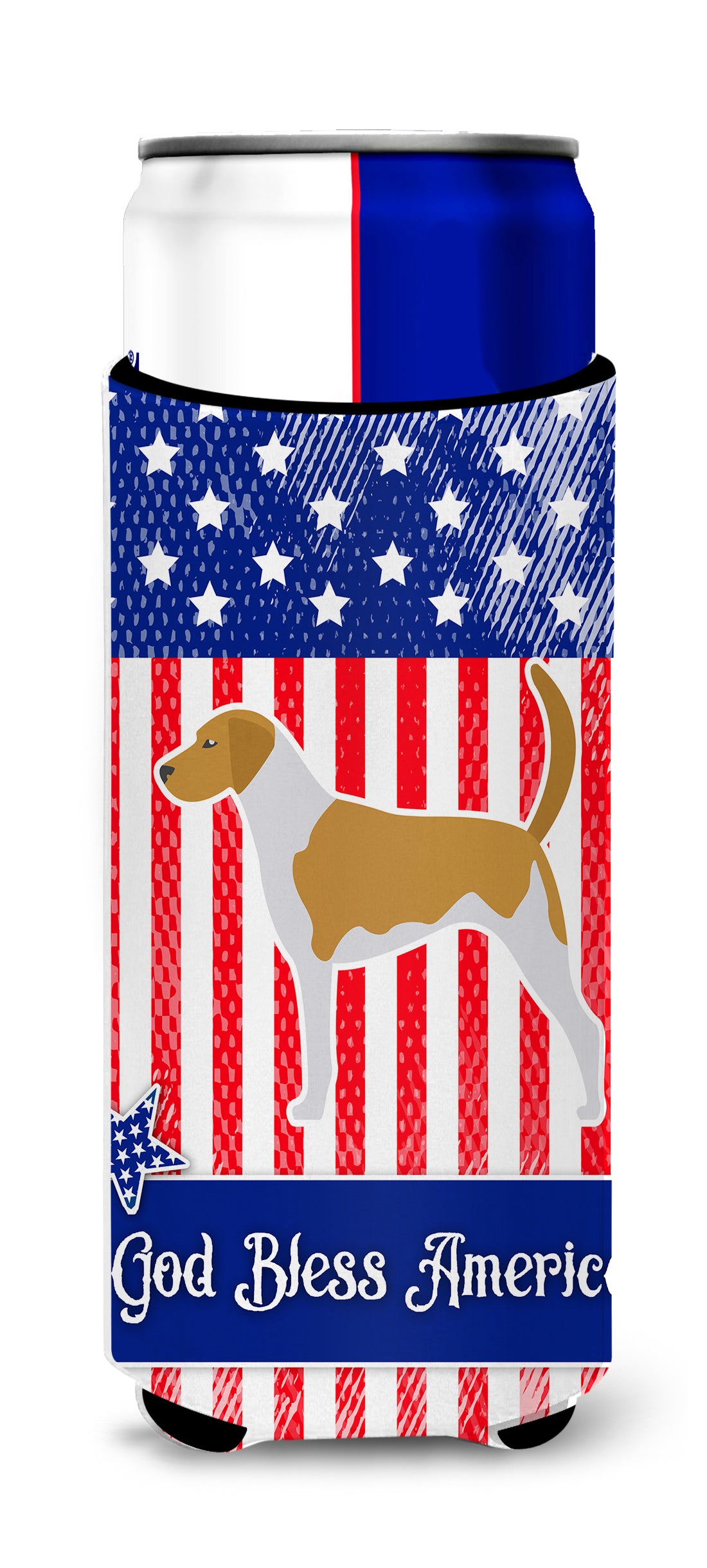 USA Patriotic American Foxhound  Ultra Hugger for slim cans BB3298MUK
