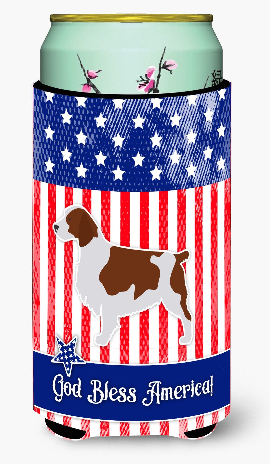 USA Patriotic Welsh Springer Spaniel Tall Boy Beverage Insulator Hugger BB3300TBC by Caroline's Treasures