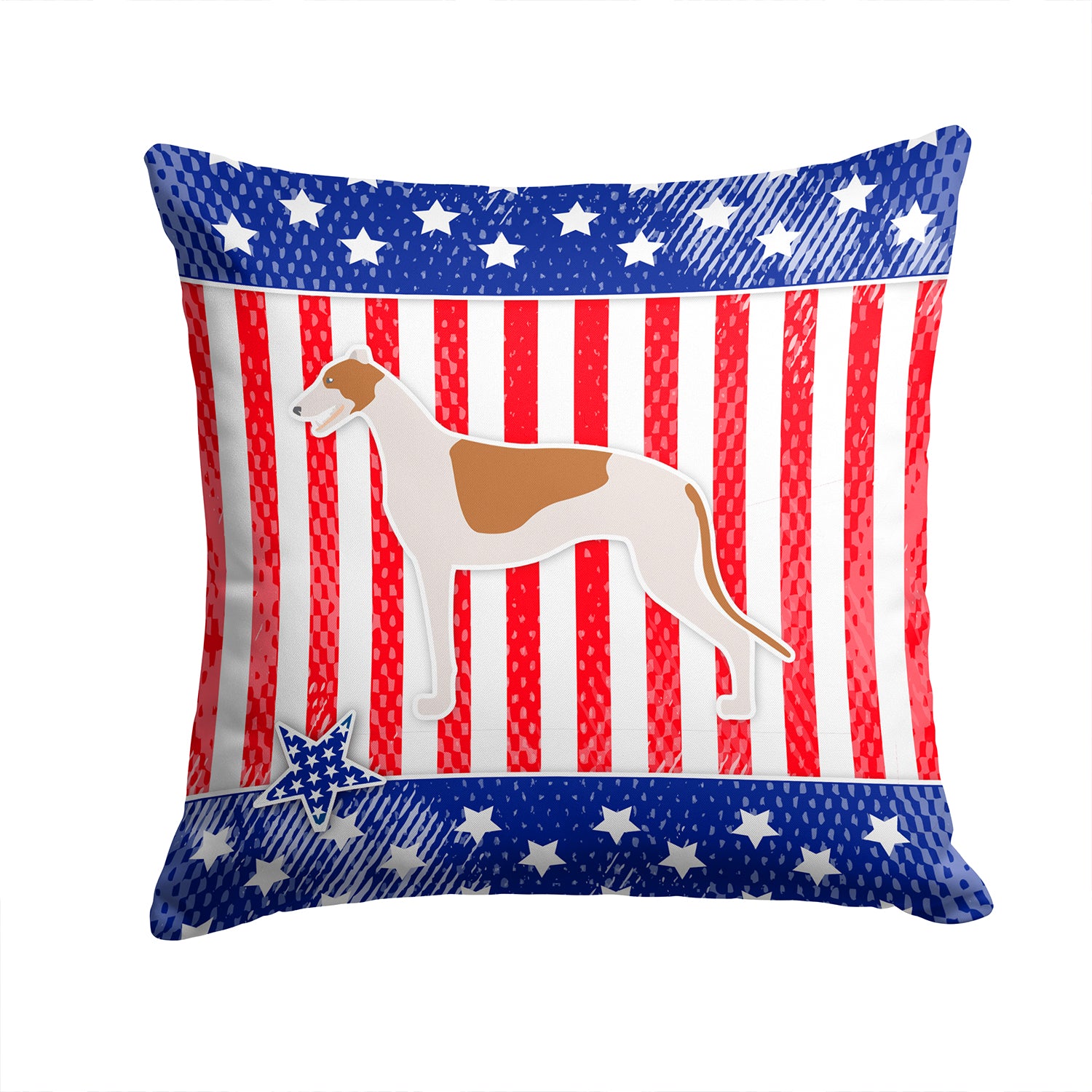 USA Patriotic Greyhound Fabric Decorative Pillow BB3305PW1414 - the-store.com
