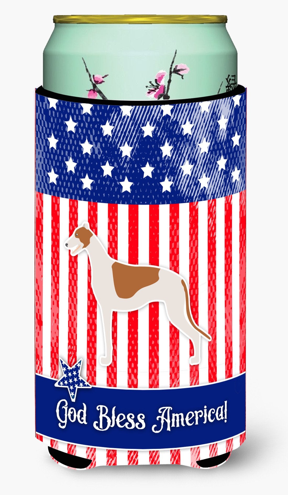 USA Patriotic Greyhound Tall Boy Beverage Insulator Hugger BB3305TBC by Caroline's Treasures
