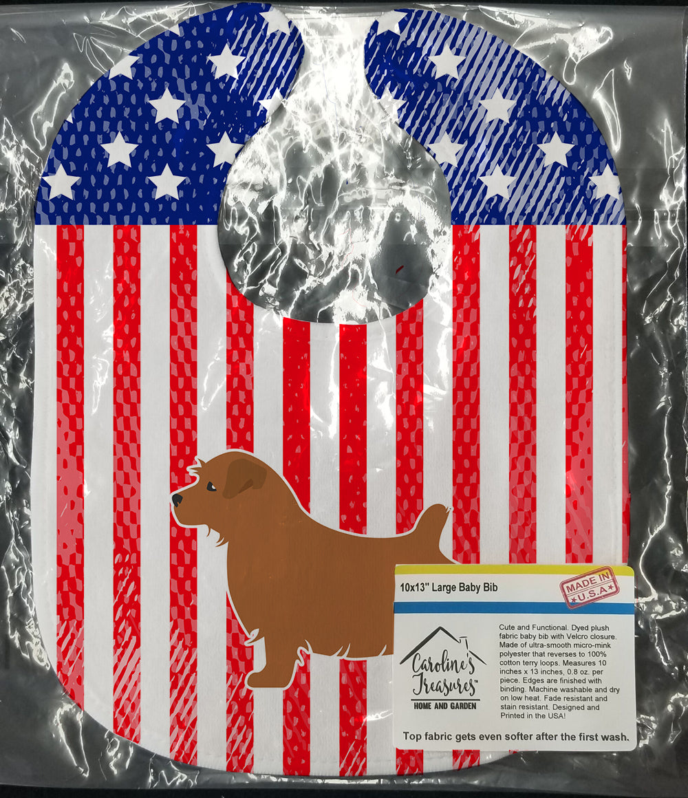 USA Patriotic Norfolk Terrier Baby Bib BB3309BIB - the-store.com