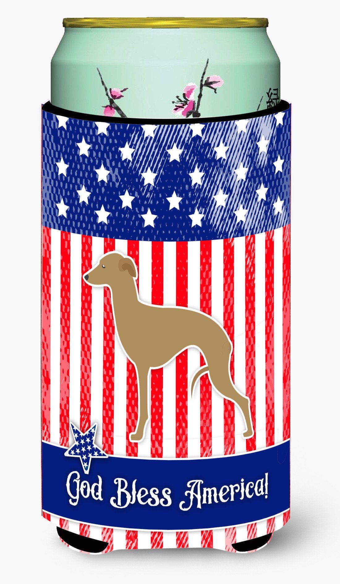 USA Patriotic Italian Greyhound Tall Boy Beverage Insulator Hugger BB3314TBC by Caroline's Treasures