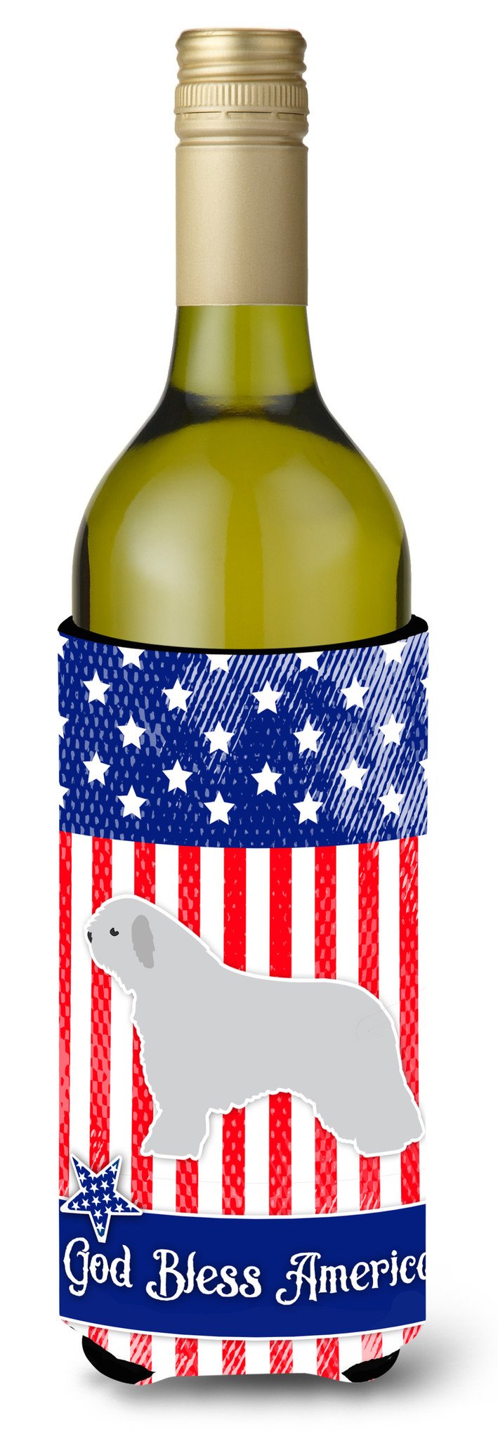USA Patriotic Spanish Water Dog Wine Bottle Beverge Insulator Hugger BB3315LITERK by Caroline's Treasures