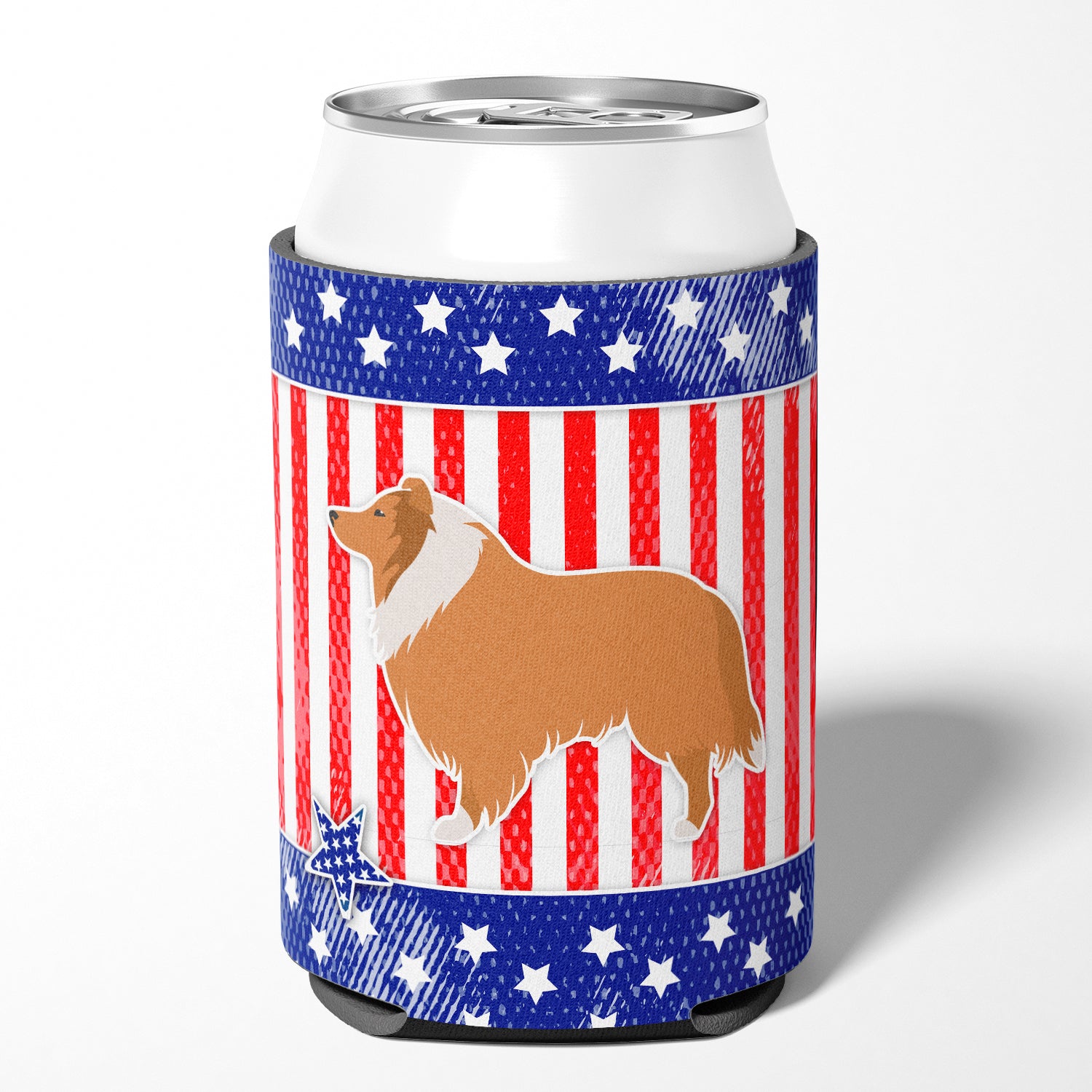 USA Patriotic Collie Can or Bottle Hugger BB3316CC