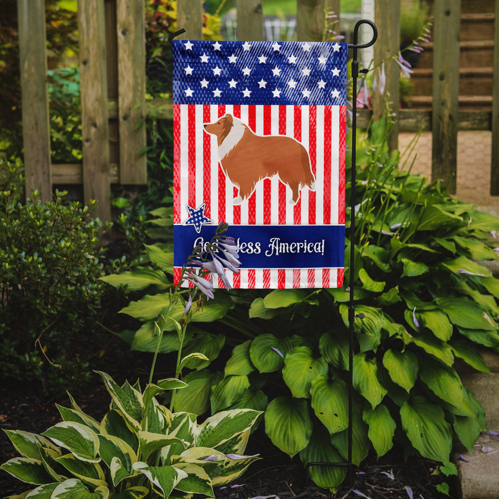 USA Patriotic Collie Flag Garden Size BB3316GF