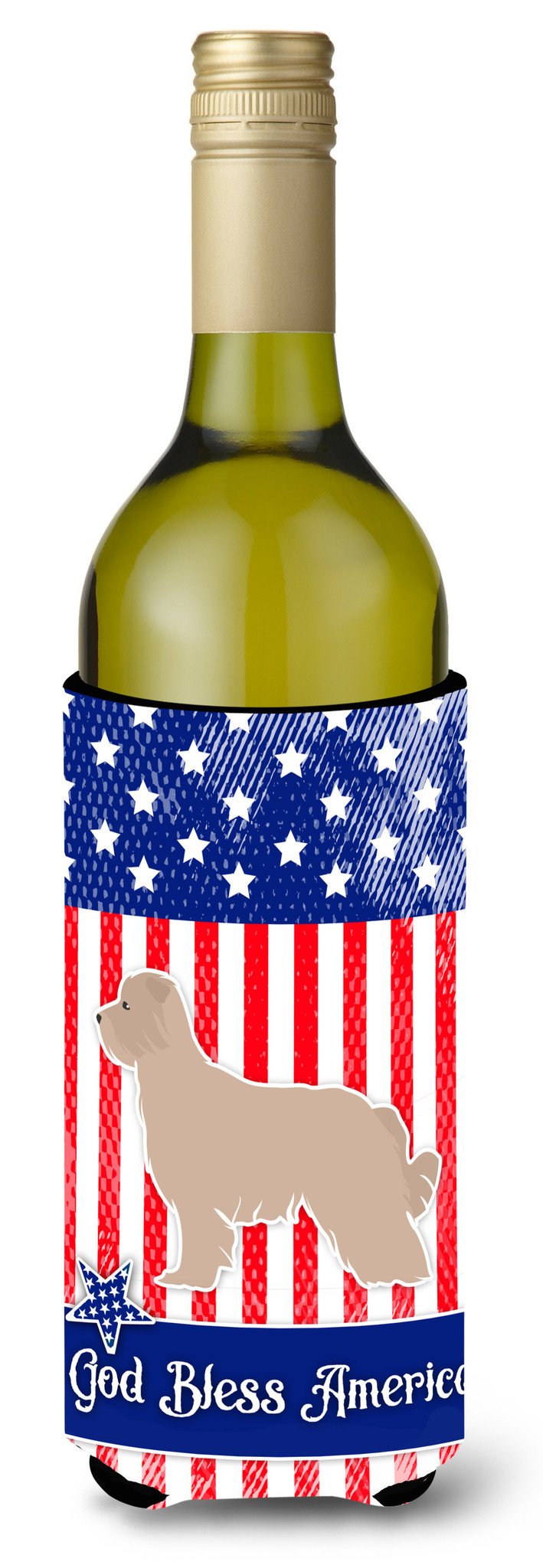 USA Patriotic Pyrenean Shepherd Wine Bottle Beverge Insulator Hugger BB3318LITERK by Caroline's Treasures