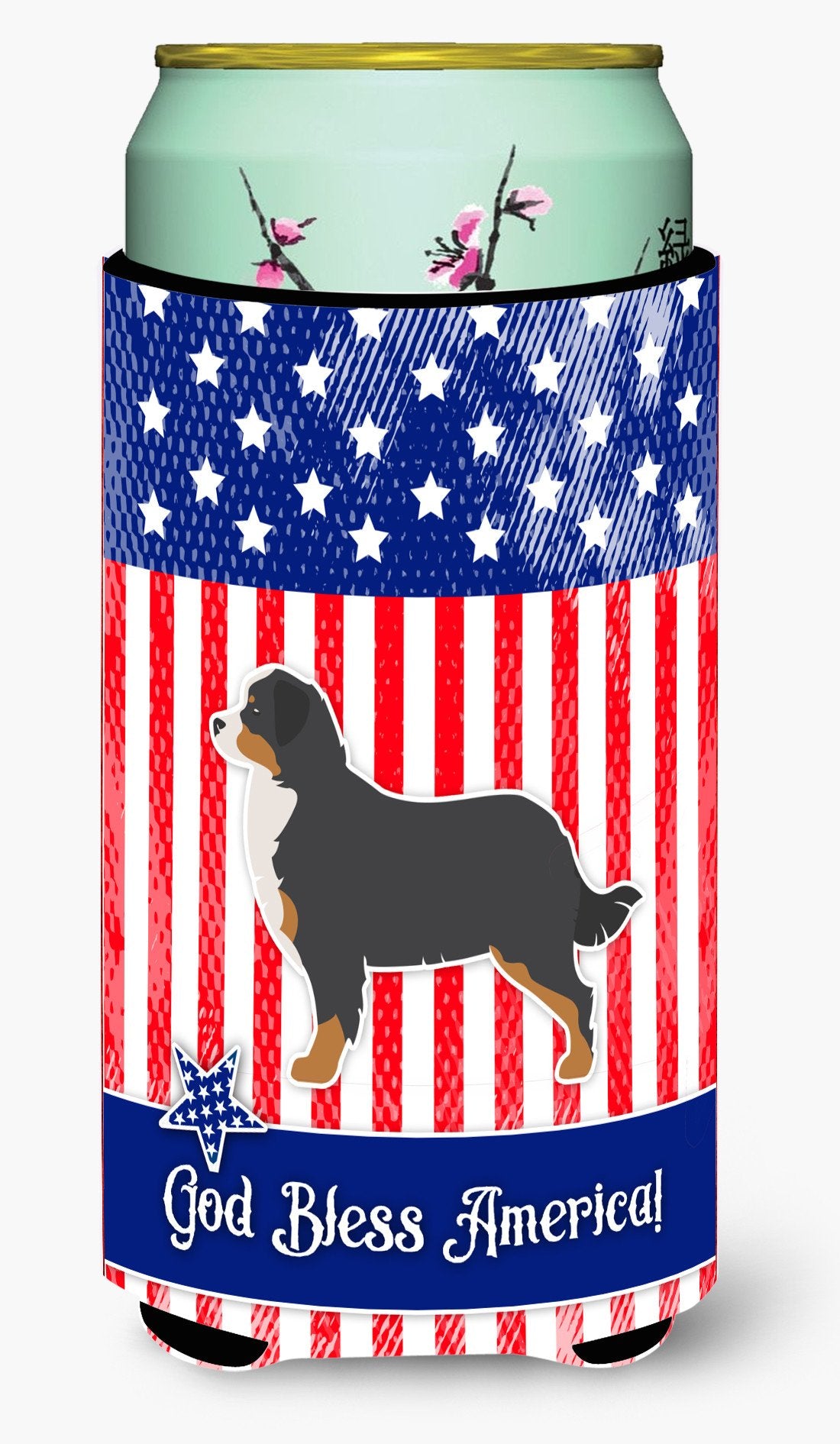 USA Patriotic Bernese Mountain Dog Tall Boy Beverage Insulator Hugger BB3319TBC by Caroline's Treasures