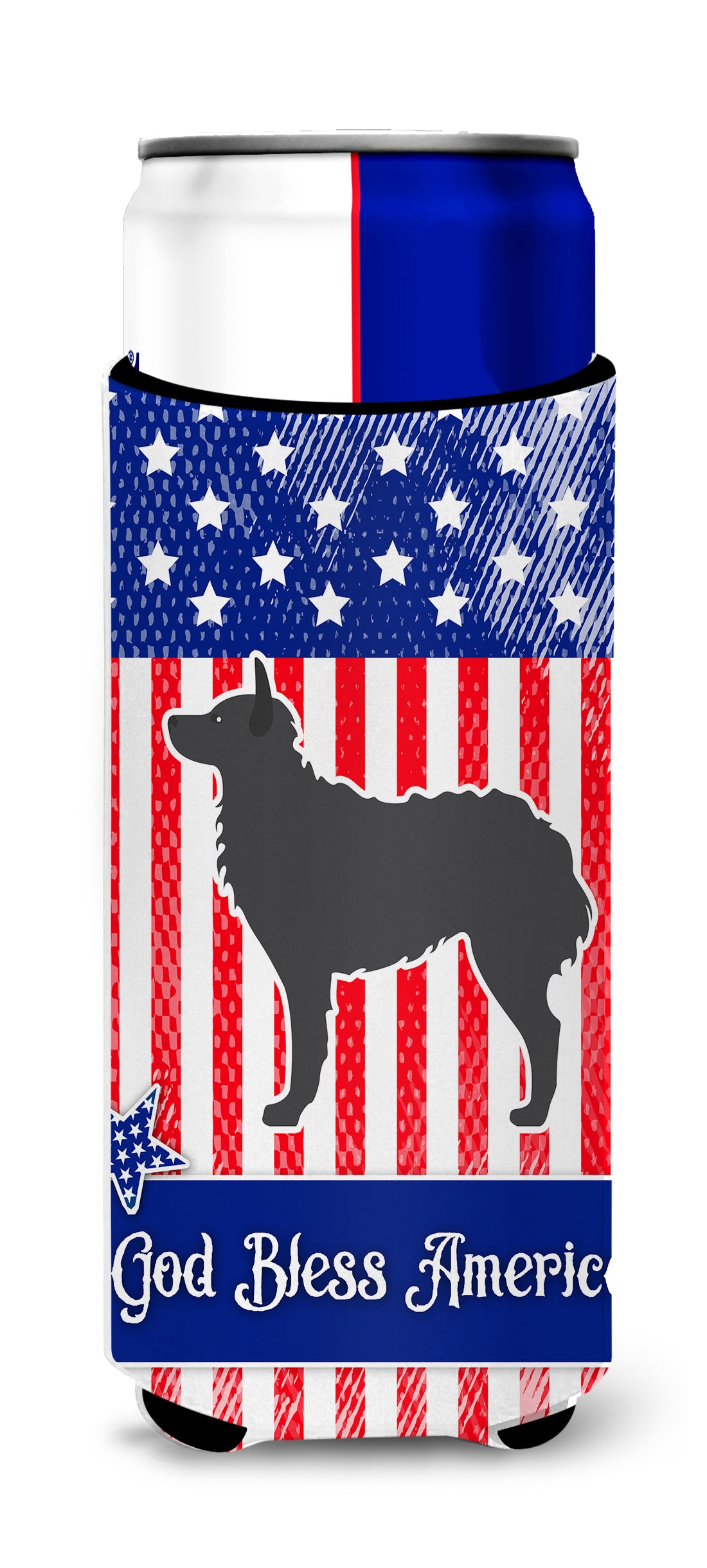 USA Patriotic Croatian Sheepdog  Ultra Hugger for slim cans BB3321MUK