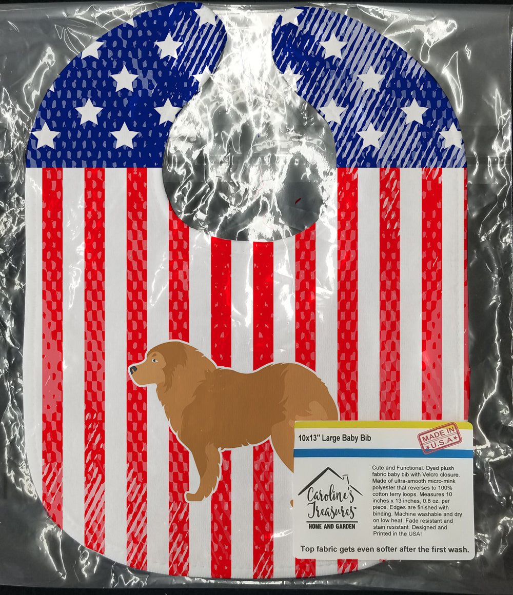 USA Patriotic Caucasian Shepherd Dog Baby Bib BB3325BIB - the-store.com
