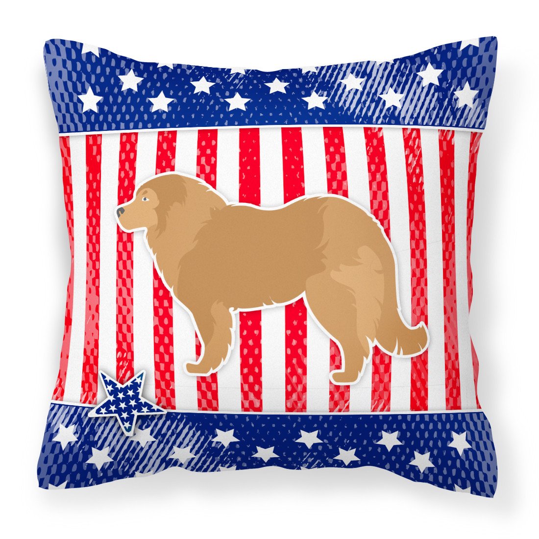 USA Patriotic Caucasian Shepherd Dog Fabric Decorative Pillow BB3325PW1818 by Caroline's Treasures