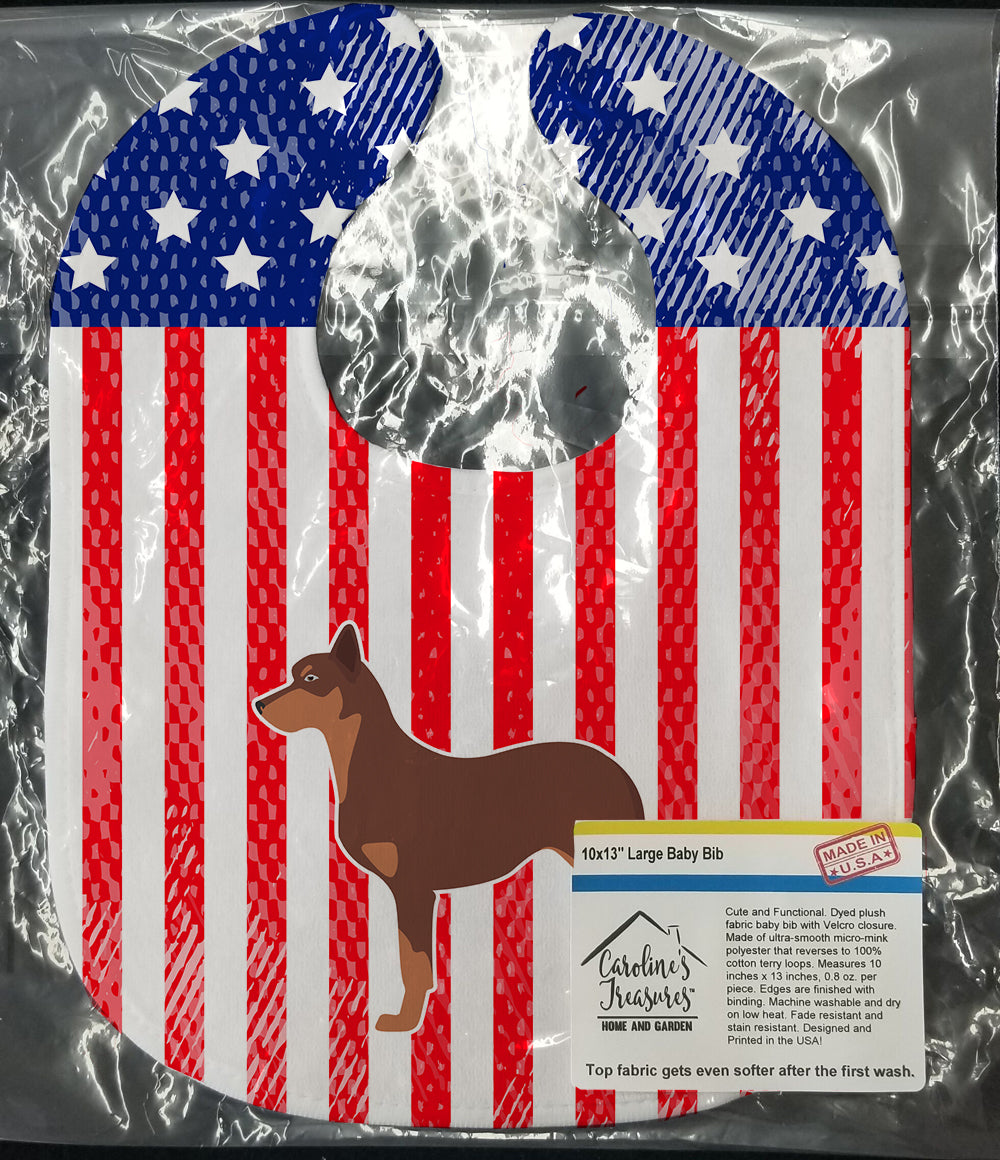 USA Patriotic Australian Kelpie Dog Baby Bib BB3329BIB - the-store.com