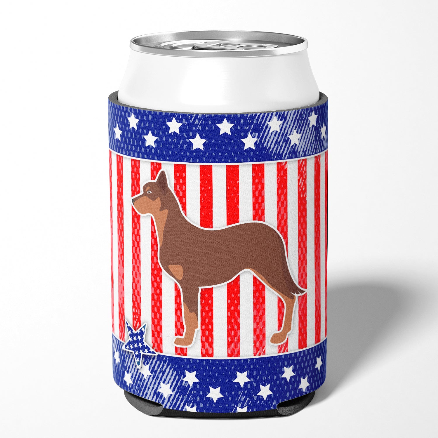 USA Patriotic Australian Kelpie Dog Can or Bottle Hugger BB3329CC