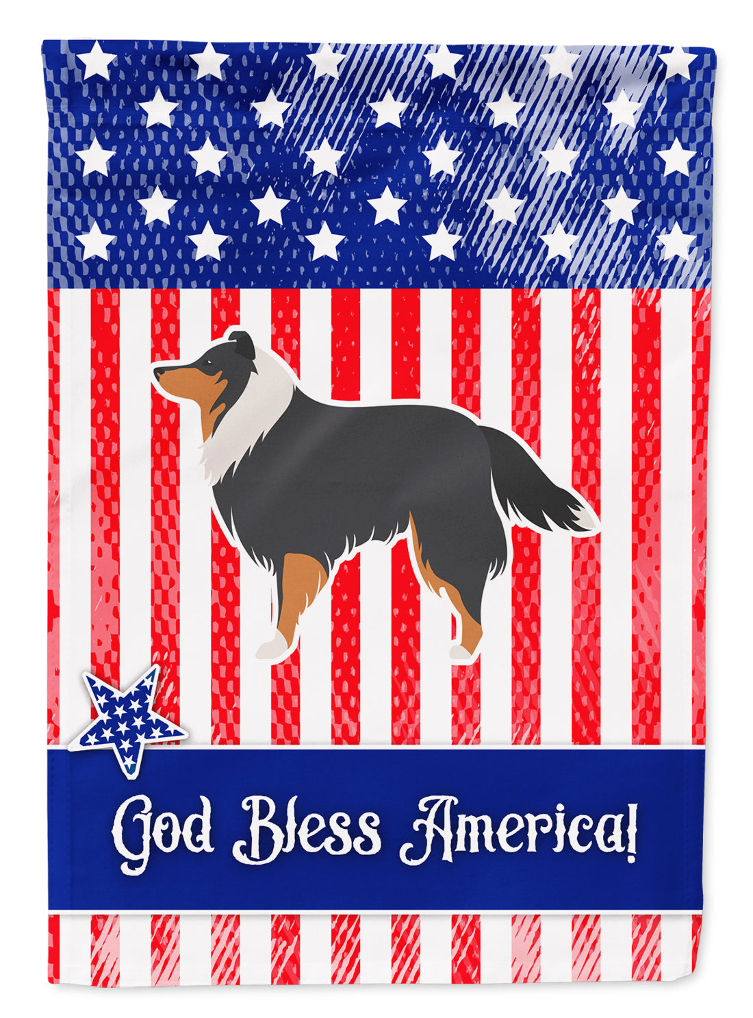 USA Patriotic Sheltie/Shetland Sheepdog Flag Garden Size BB3330GF