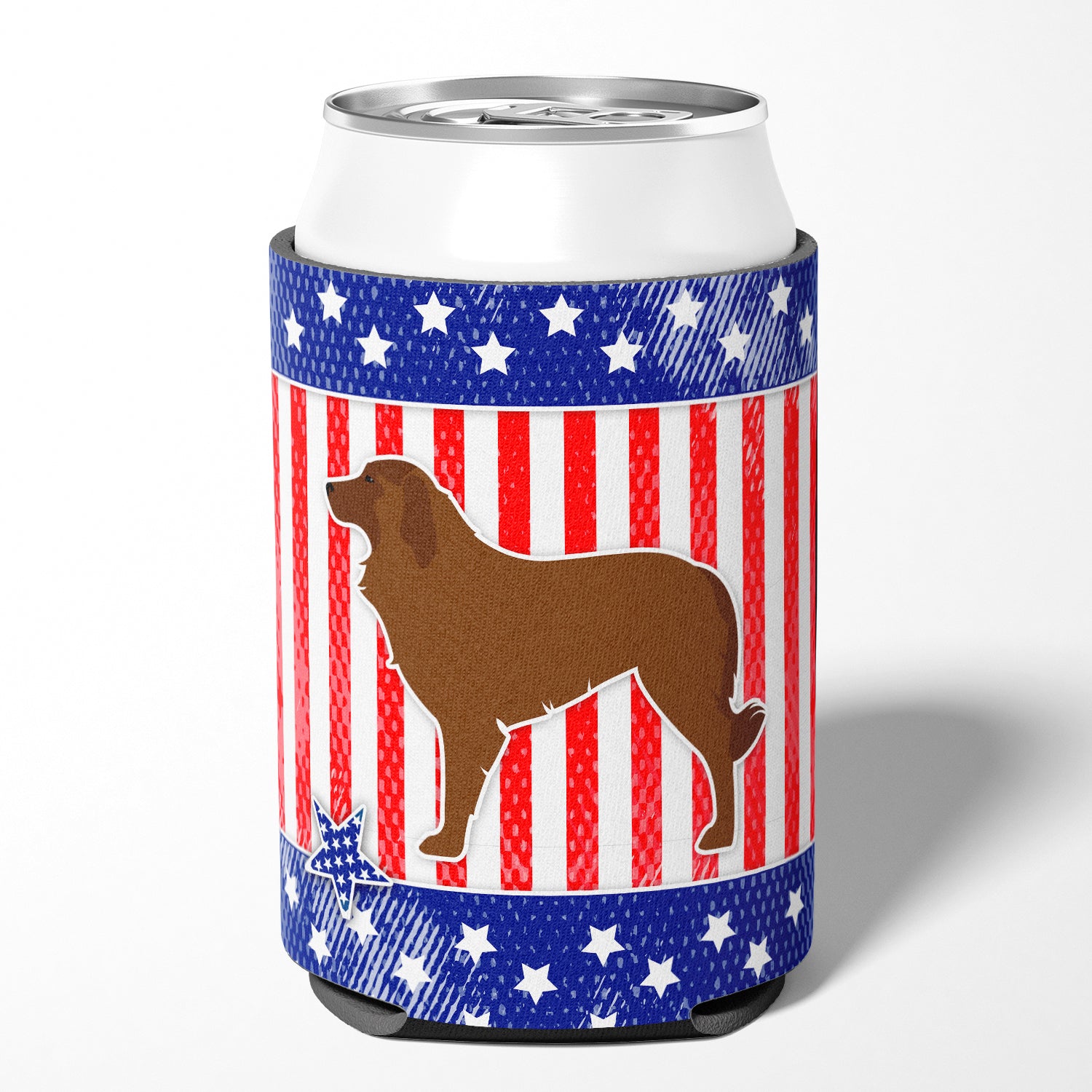 USA Patriotic Portuguese Sheepdog Dog Can or Bottle Hugger BB3331CC