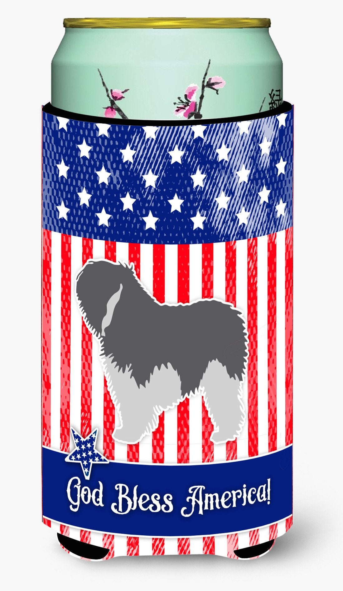 USA Patriotic Polish Lowland Sheepdog Dog Tall Boy Beverage Insulator Hugger BB3332TBC by Caroline's Treasures