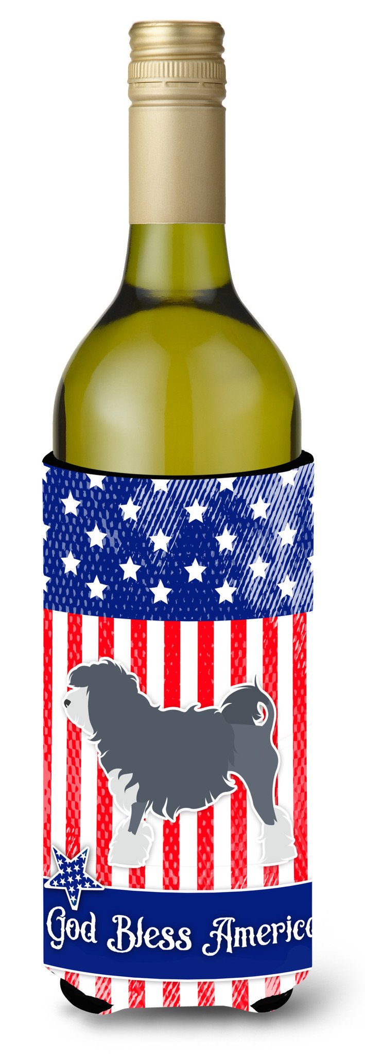 USA Patriotic Lowchen Wine Bottle Beverge Insulator Hugger BB3335LITERK by Caroline's Treasures