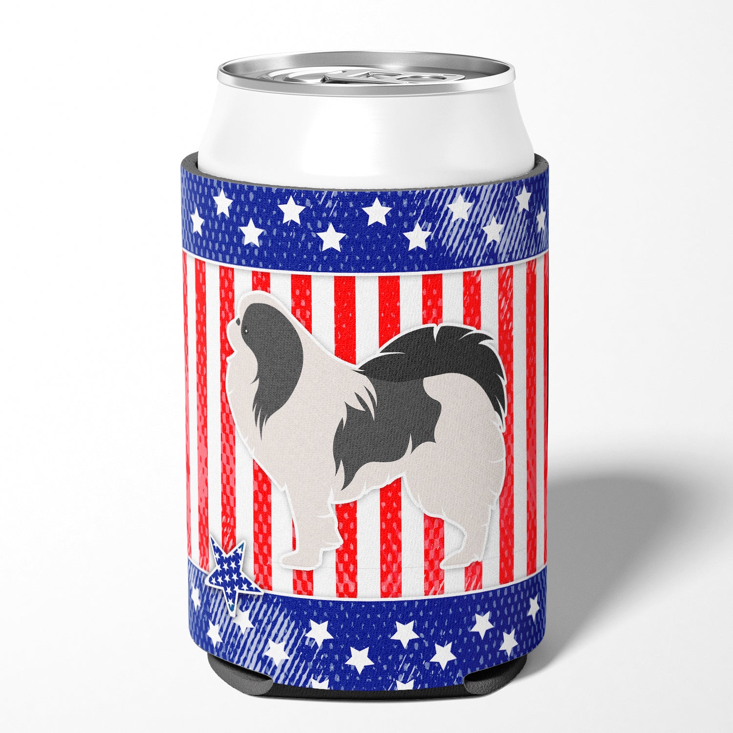 USA Patriotic Japanese Chin Can or Bottle Hugger BB3337CC
