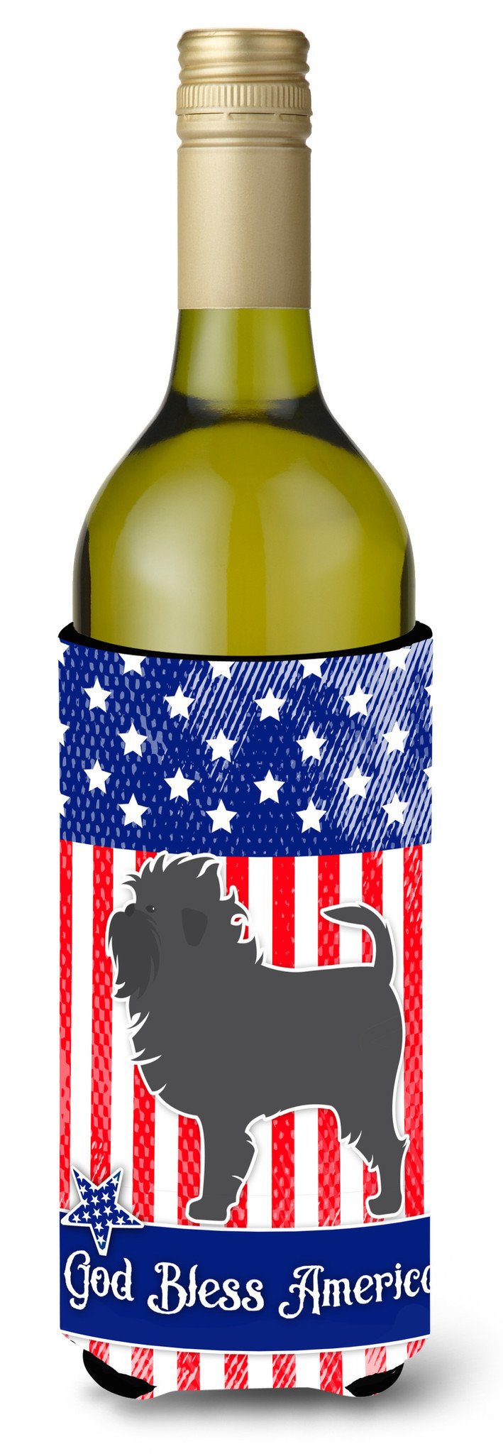 USA Patriotic Affenpinscher Wine Bottle Beverge Insulator Hugger BB3348LITERK by Caroline's Treasures