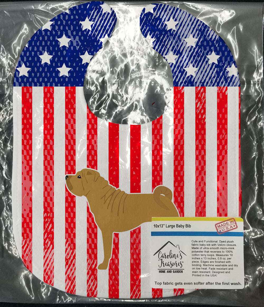 USA Patriotic Shar Pei Baby Bib BB3352BIB - the-store.com