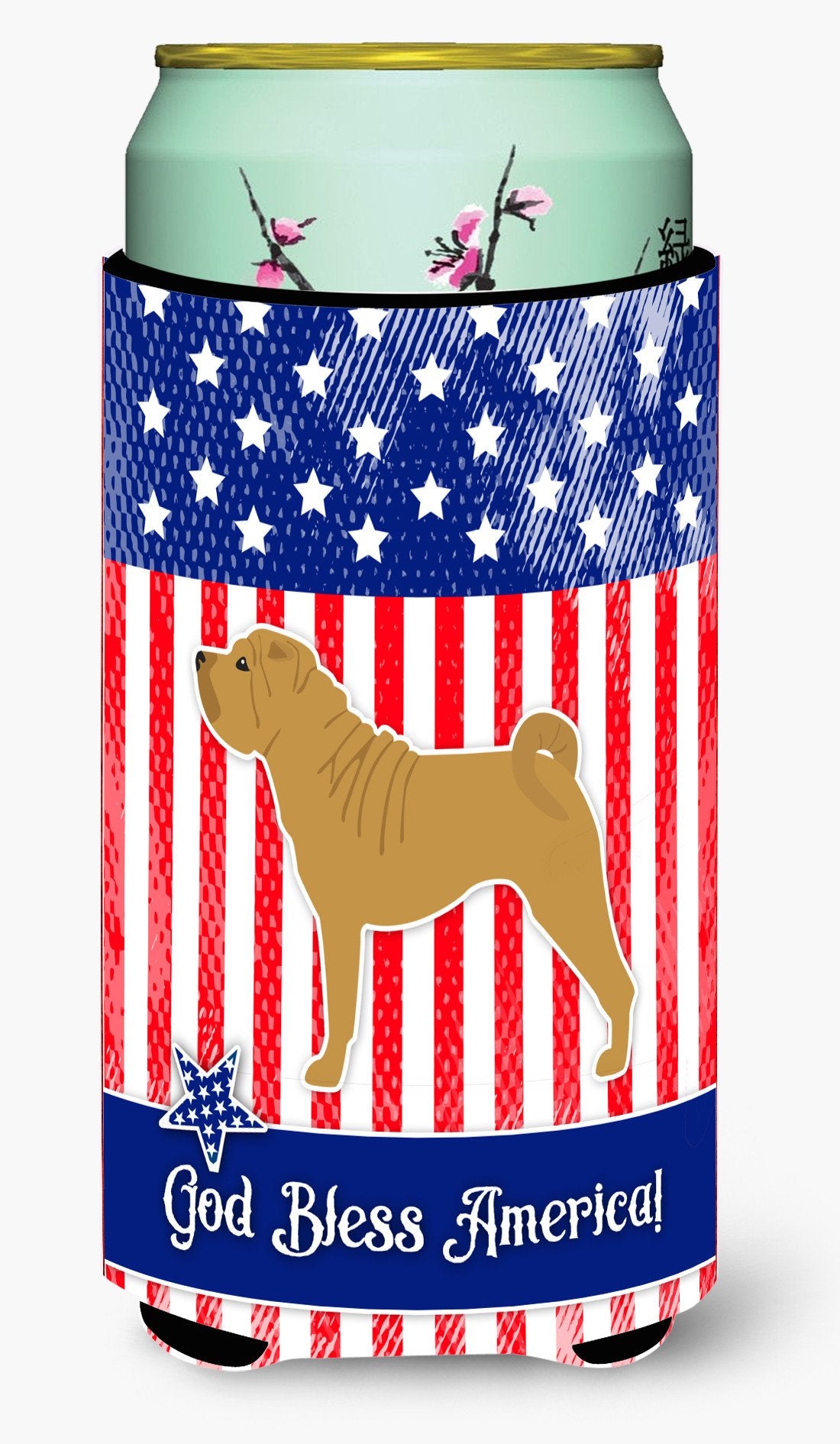 USA Patriotic Shar Pei Tall Boy Beverage Insulator Hugger BB3352TBC by Caroline's Treasures