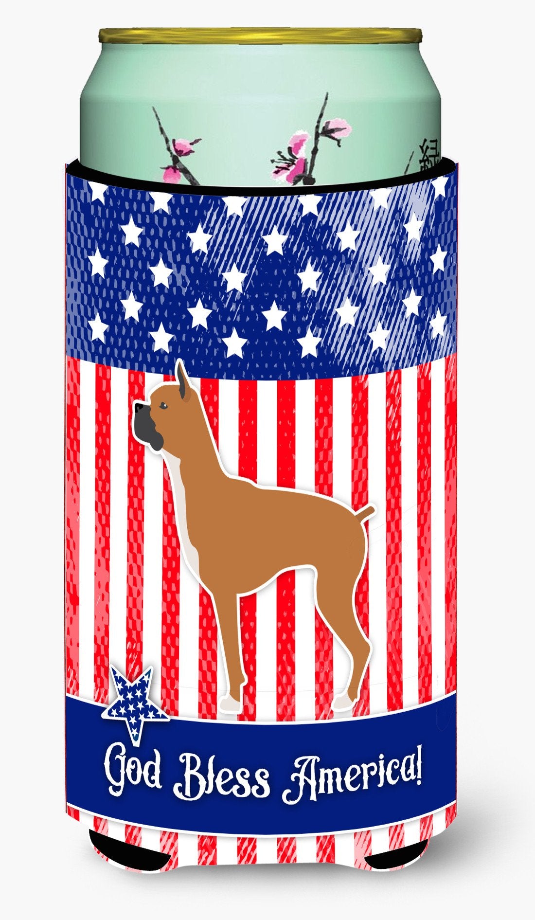 USA Patriotic Boxer Tall Boy Beverage Insulator Hugger BB3353TBC by Caroline's Treasures
