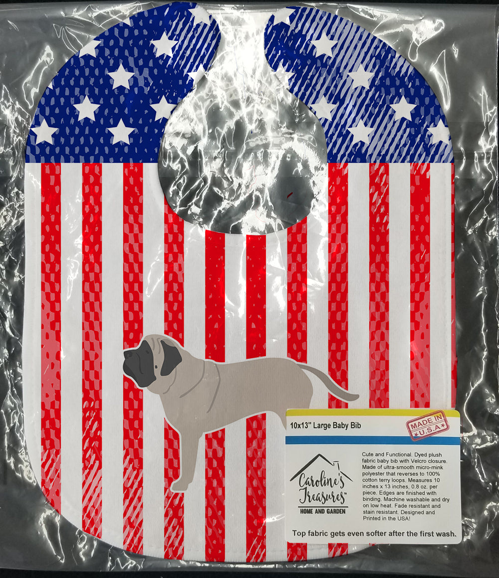 USA Patriotic English Mastiff Baby Bib BB3356BIB - the-store.com