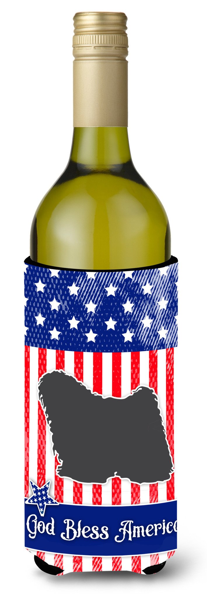 USA Patriotic Puli Wine Bottle Beverge Insulator Hugger BB3363LITERK by Caroline's Treasures