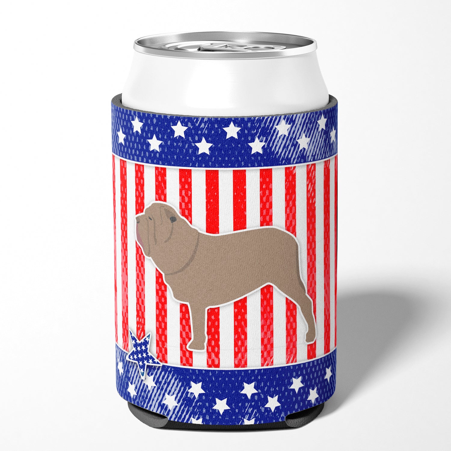 USA Patriotic Neapolitan Mastiff Can or Bottle Hugger BB3365CC