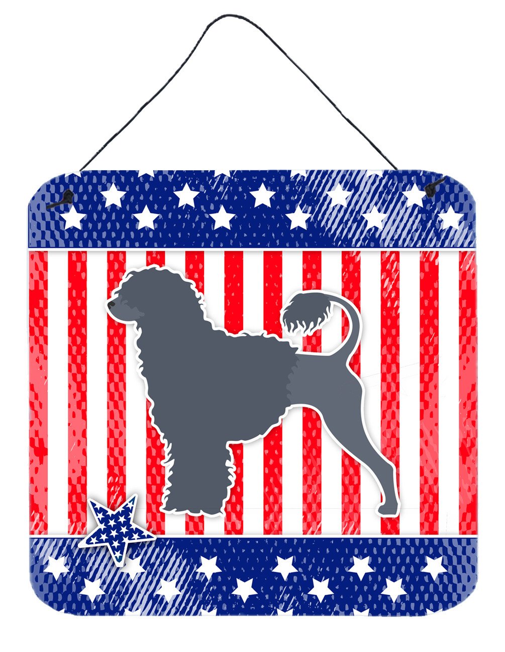 USA Patriotic Portuguese Water Dog Wall or Door Hanging Prints BB3368DS66 by Caroline's Treasures