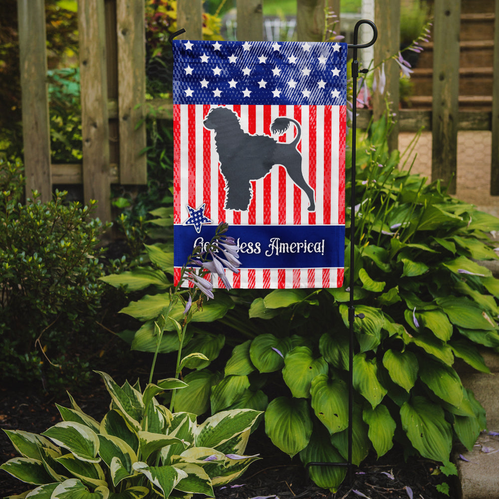 USA Patriotic Portuguese Water Dog Flag Garden Size BB3368GF
