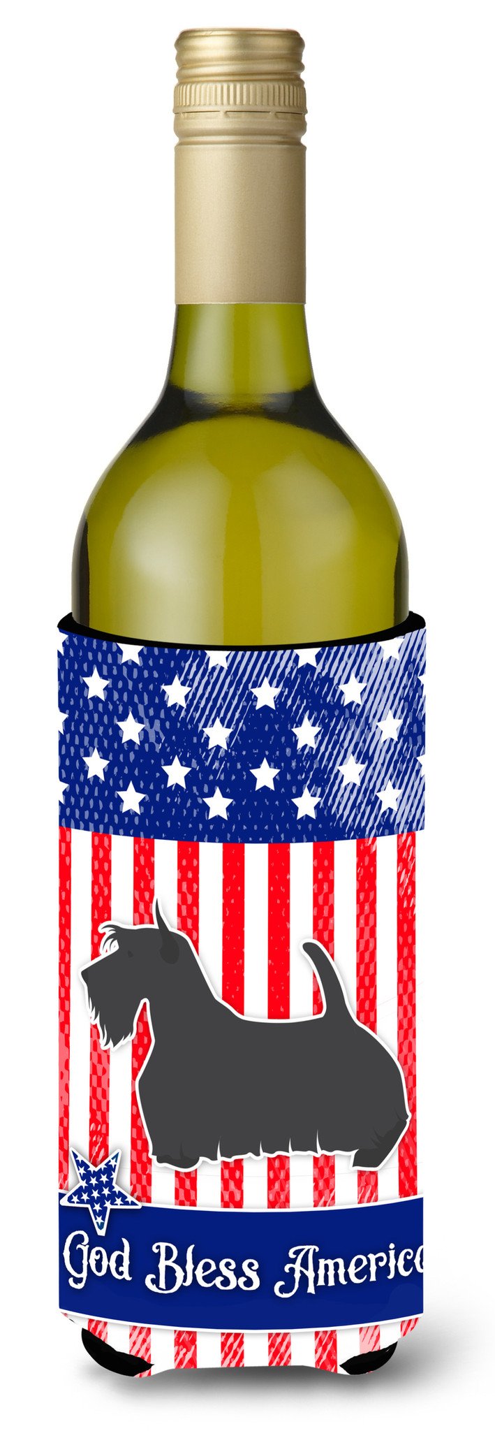 USA Patriotic Scottish Terrier Wine Bottle Beverge Insulator Hugger BB3369LITERK by Caroline's Treasures