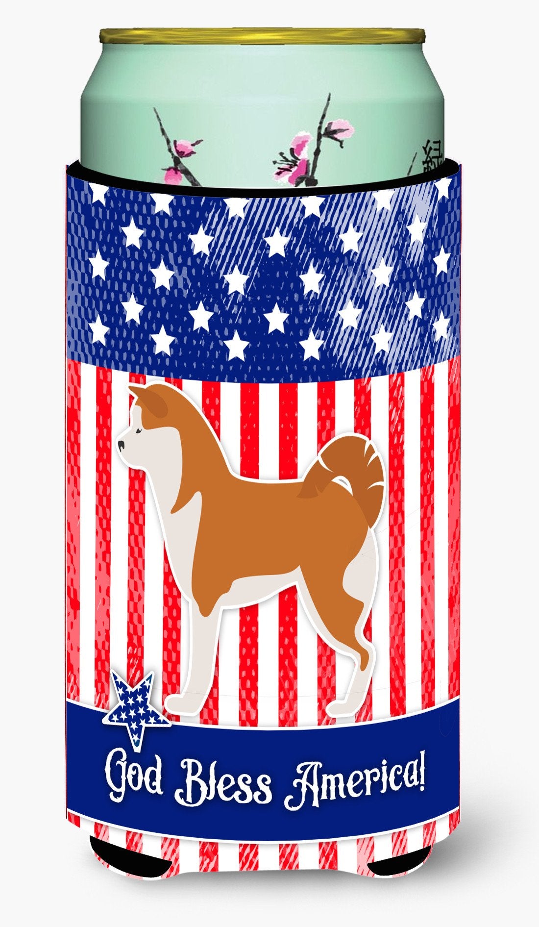 USA Patriotic Akita Tall Boy Beverage Insulator Hugger BB3372TBC by Caroline's Treasures
