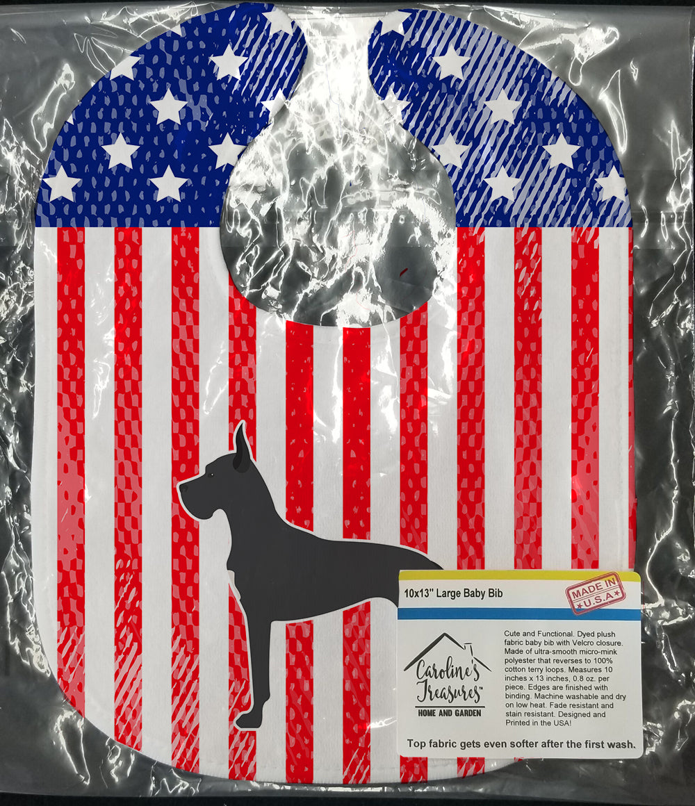 USA Patriotic Great Dane Baby Bib BB3375BIB - the-store.com