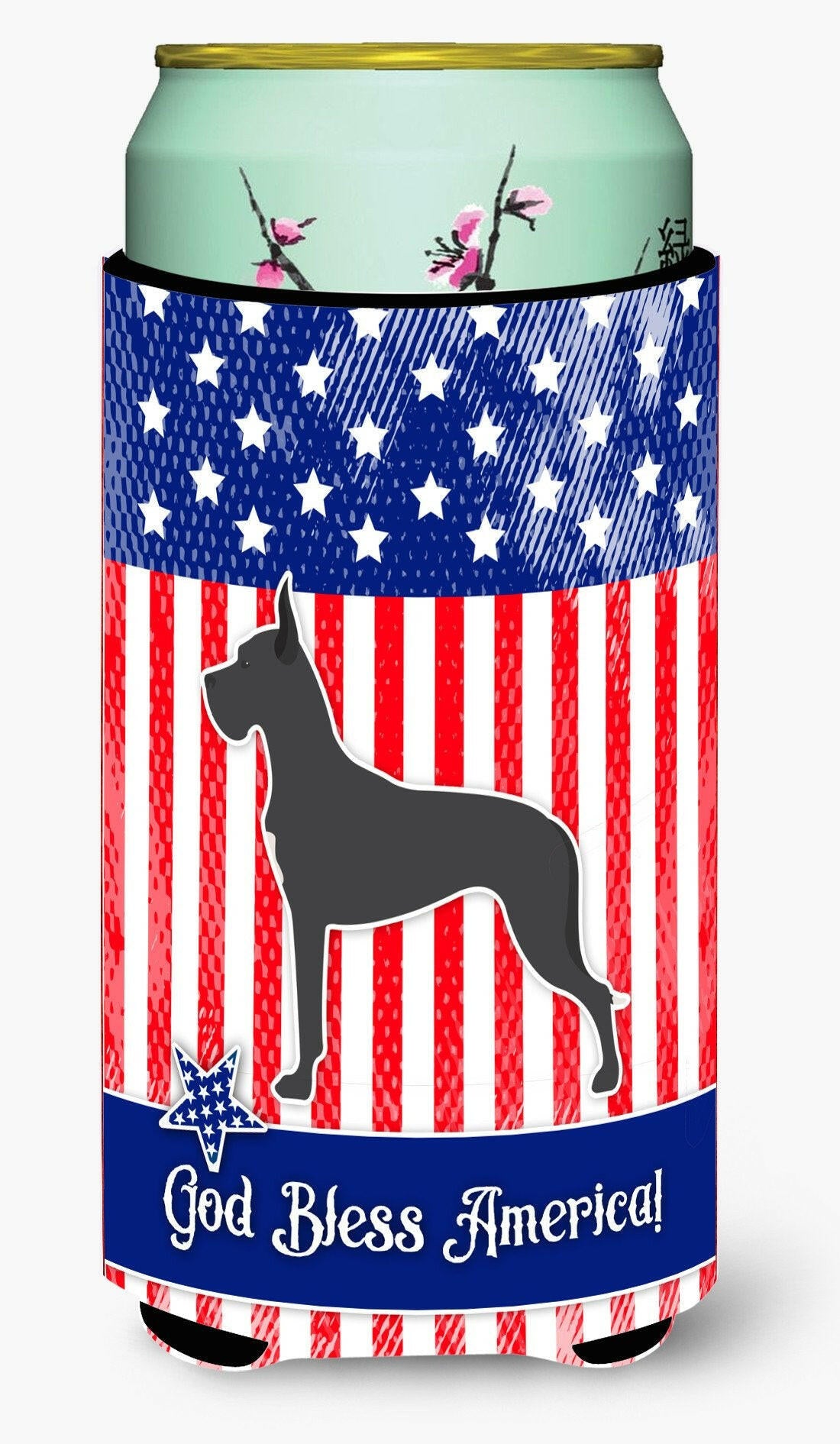 USA Patriotic Great Dane Tall Boy Beverage Insulator Hugger BB3375TBC by Caroline's Treasures